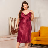 Plus Size Soft Silky Long Night dress