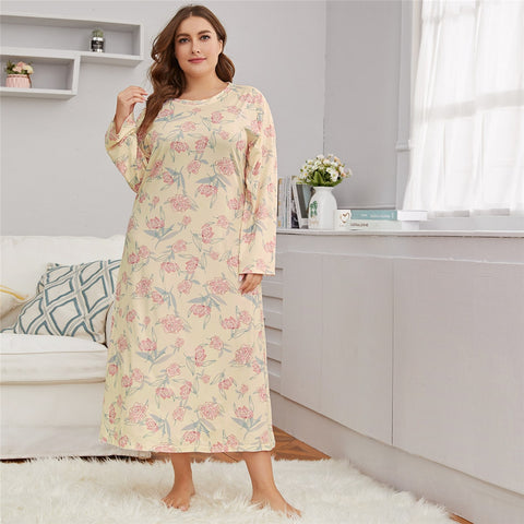 Plus Floral Print Night Dress