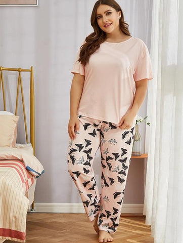 Apricot Print 2-Piece Pajama Set