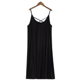 Plus Comfortable Cotton Long Spaghetti Strap Nightgown