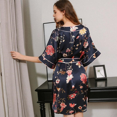 Pure Silk Loose Floral Nightdress