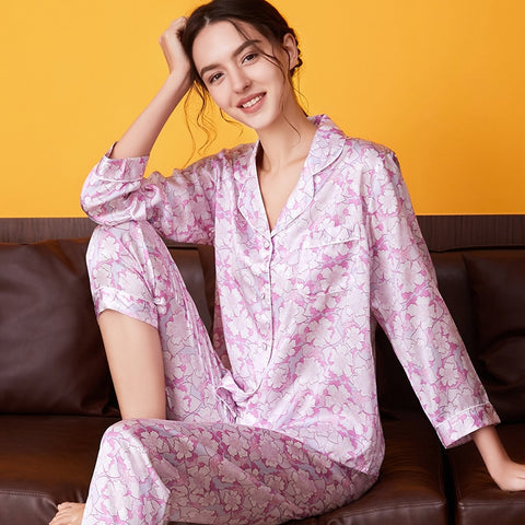 Pure Silk Soft Nature Print PJ Set