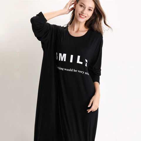 Oversized Loose Long Sleeve Night Dress