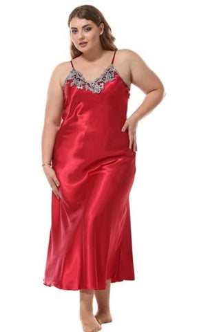 Red Charming Lace Nightdress