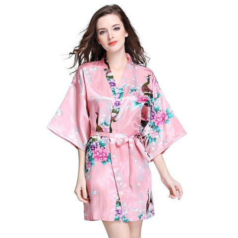 Floral Satin Chic Robe