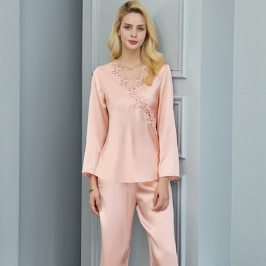 Pure Silk and Lace Pajama Set