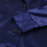 Tailored Blue Faux Silk Pajama Set