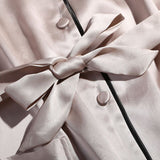 Pure Silk Long-Sleeve Button-down Nightdress