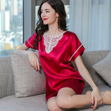 Pure Silk and Lace Elegant Short Sleeve Nightdress