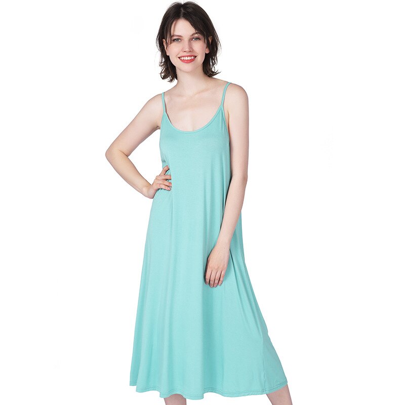 Plus Comfortable Cotton Long Spaghetti Strap Nightgown The PJ's Company Plus Comfortable Cotton Long Spaghetti Strap Nightgown The PJ's Company