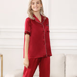 Pure Silk Elegant Short Sleeve Pajama Set