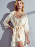 Pure Silk Alluring Nightdress and Robe Set