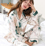 Pure Silk Elegant Floral Pajama Set