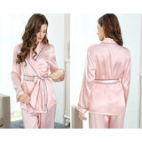 Pure Silk Kimono Style Short Robe & Pajama Set