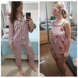7 Piece Synthetic Silk Pajama Set