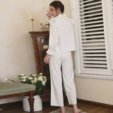 Soft Cotton Vintage Style Long Sleeve Pajama Set