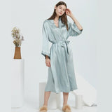 Pure Silk Solid Color Long Robe