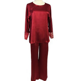 Pure Silk Long-Sleeved Exquisite Pajama Set