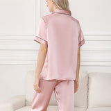 Pure Silk Elegant Short Sleeve Pajama Set
