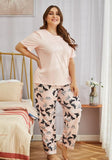 Apricot Print 2-Piece Pajama Set