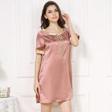 Pure Silk Elegant Short Sleeve Nightdress