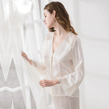 Pure Silk White Super Soft Pajama Set