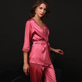 Designer Pajama Sleepwear Set in Dark Pink