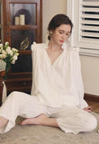 Soft Cotton Vintage Style Long Sleeve Pajama Set