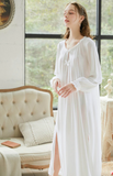 White Loose Soft Cotton Long Nightgown