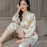 Pure Silk Long-Sleeved Pajama Set