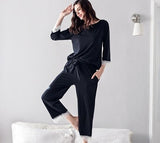 Elegant Long Pant/Sleeves Pajama Set