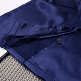 Tailored Blue Faux Silk Pajama Set