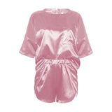 Faux Silk Casual Pajama Shorts and Top