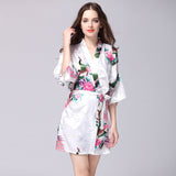 Floral Satin Chic Robe