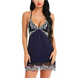 Dark Blue Sultry Lace Nightdress
