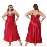 Red Charming Lace Nightdress  - Front and Back 