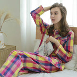 Plaid Pajama Set with Long Sleeve Top